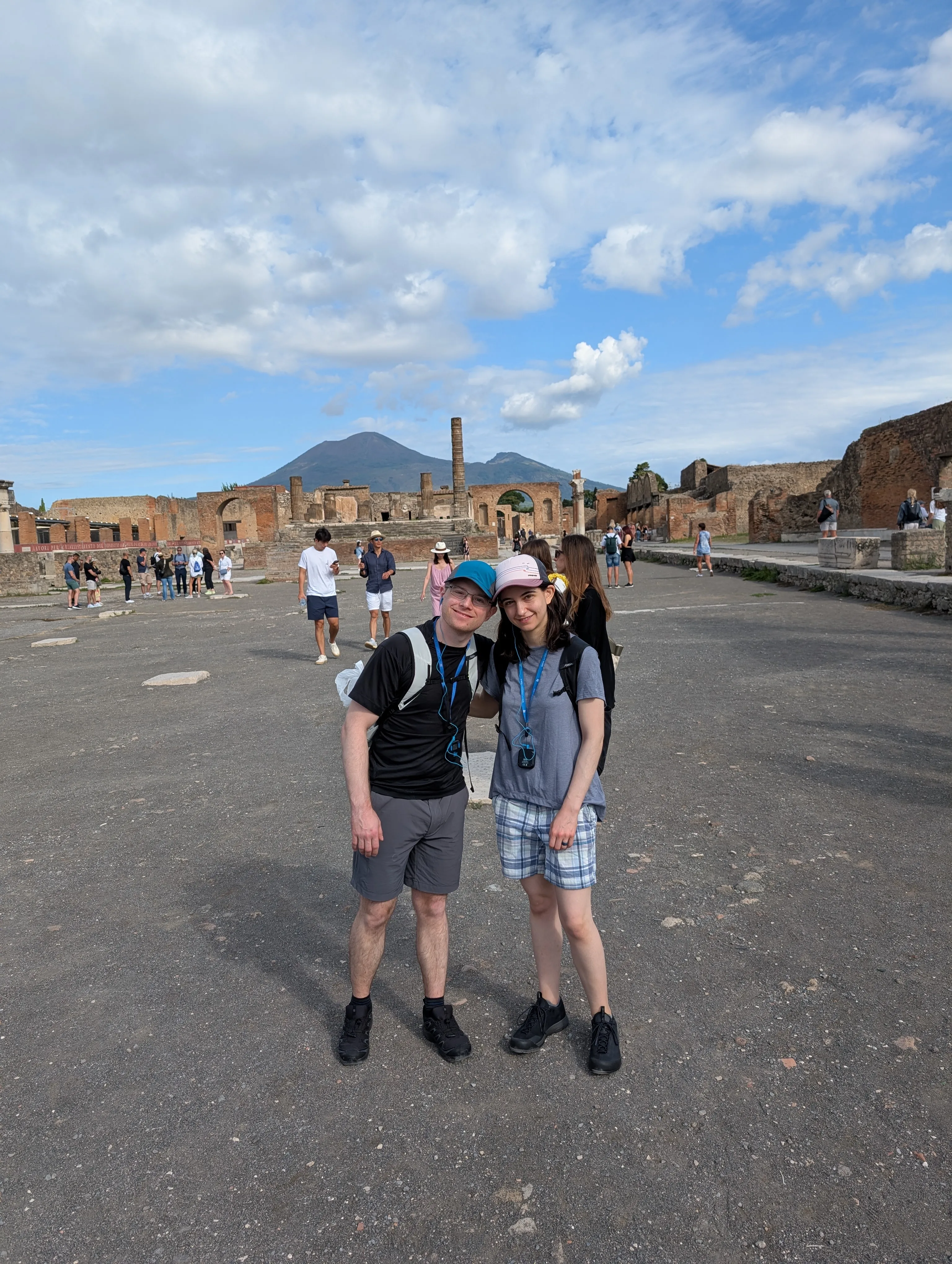 standing in Pompeii, overlooking Vesuvius